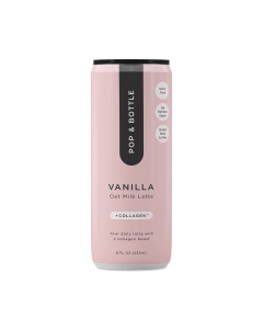 Pop & Bottle Oat Milk Latte with Collagen, Vanilla