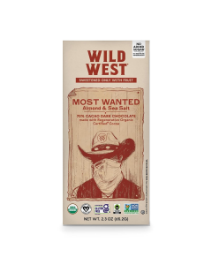 Wild West Most Wanted Dark Chocolate with Almond & Sea Salt - Front view