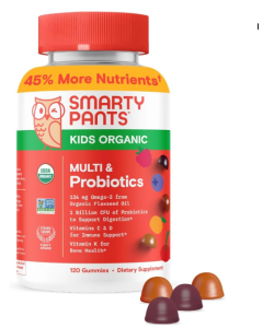 SmartyPants Organic Kids Formula with Probiotics, 120 Veggie Gummies