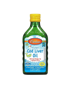 Carlson Kid's Cod Liver Oil Liquid, Lemon - Front view