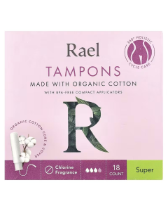 Rael Organic Cotton Tampons Super - Front view