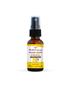 Wedderspoon Manuka Honey & Propolis Throat Spray Lemon Ginger - Front view