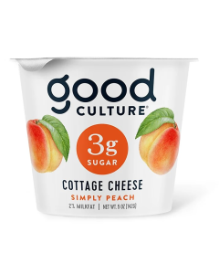 Good Culture 3g Sugar Simply Peach Cottage Cheese - Front view