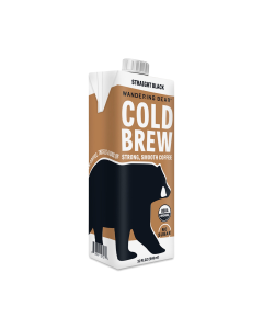 Wandering Bear Coffee Cold Brew Coffee Straight Black, 32oz.