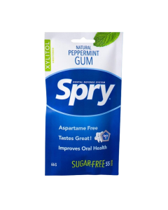 Spry Natural Xylitol Gum Peppermint 55 Count - Front view