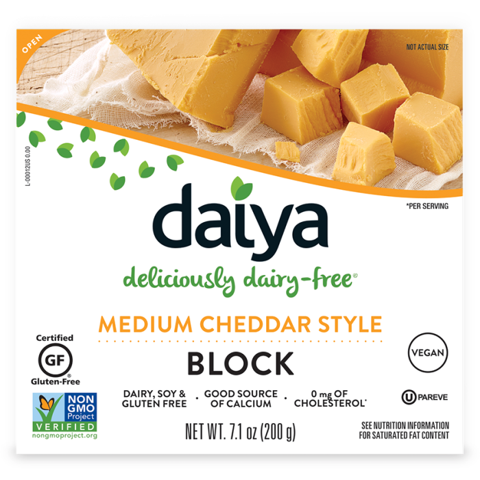 Daiya Medium Cheddar Style Cheese Block
