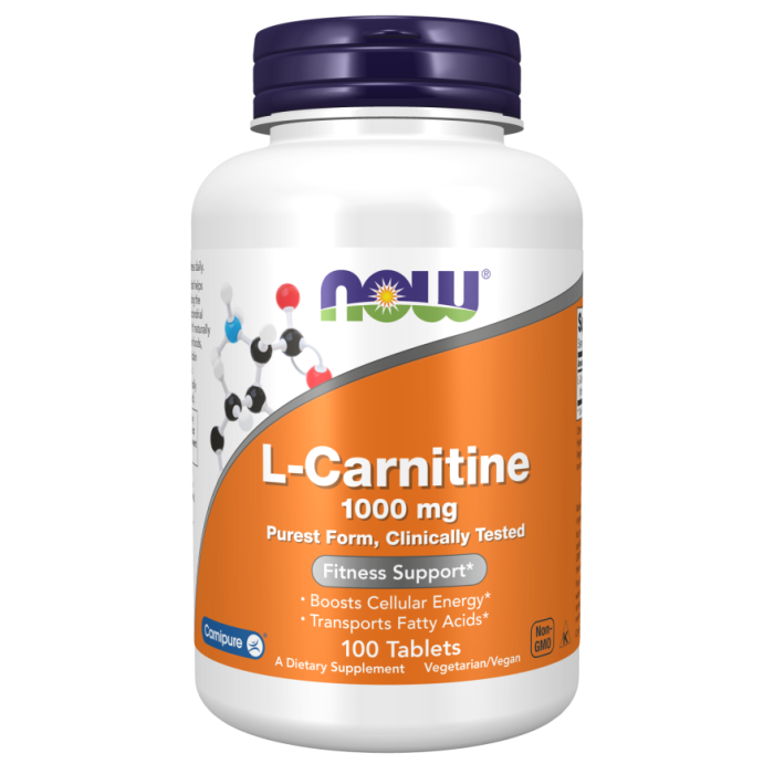 NOW Foods L-Carnitine 1000 mg - 100 Tablets