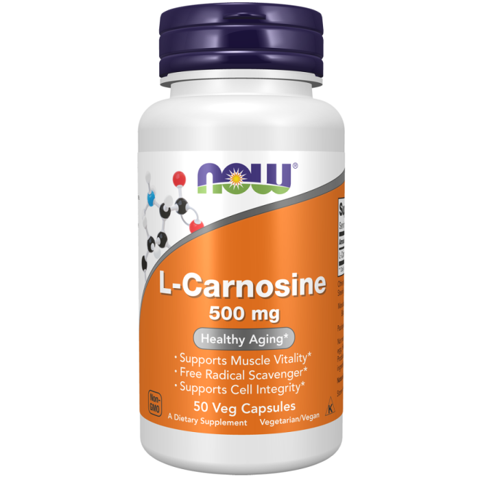 NOW Foods L-Carnosine 500 mg - 50 Veg Capsules