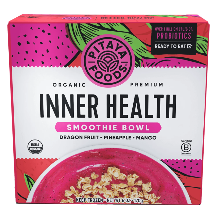 Pitaya Foods Premium Organic Inner Health Smoothie Bowl, 6 oz.