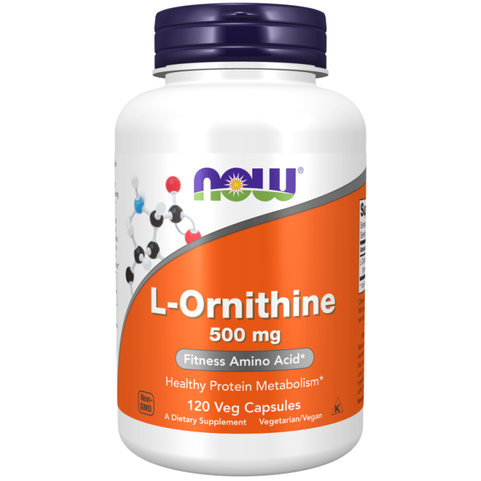 NOW Foods L-Ornithine 500 mg - 120 Veg Capsules