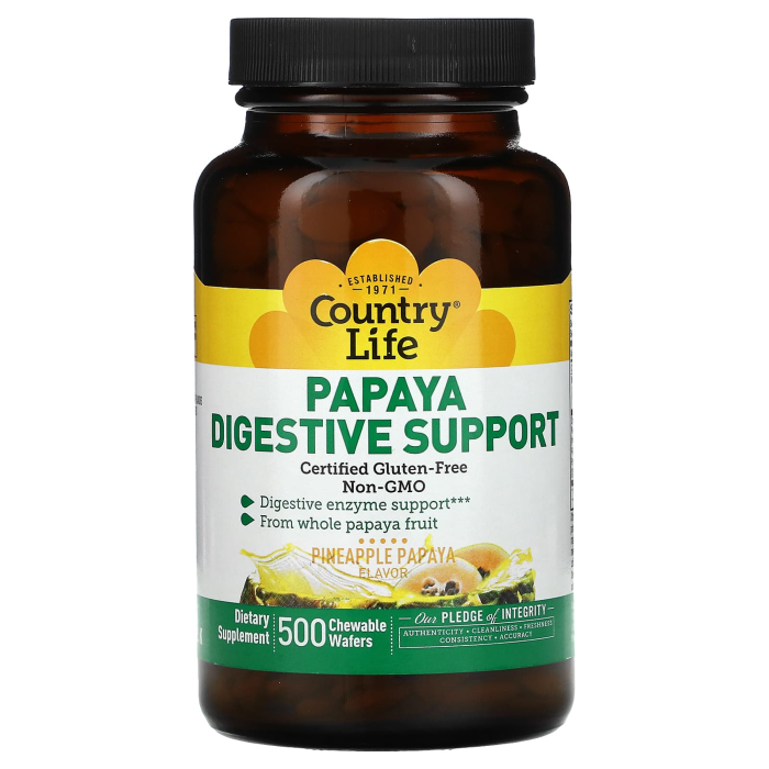 Country Life Papaya Digestive Support - Front view