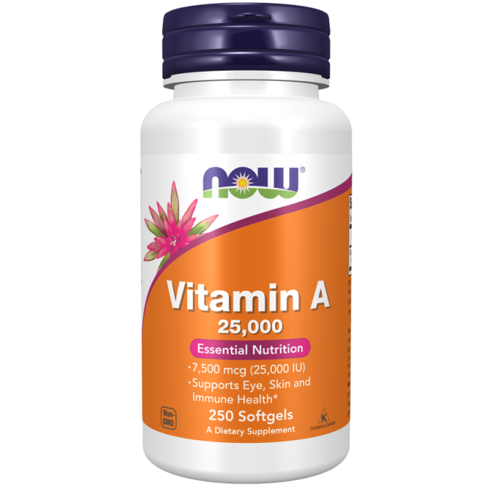 NOW Foods Vitamin A 25,000 - 250 Softgels