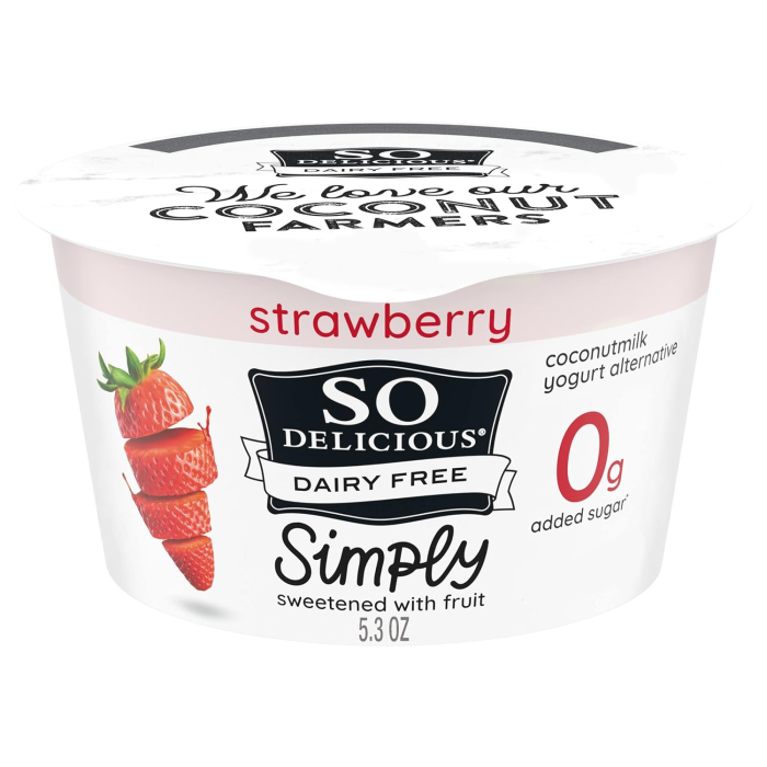 So Delicious Dairy Free Strawberry Coconutmilk Yogurt - Front view