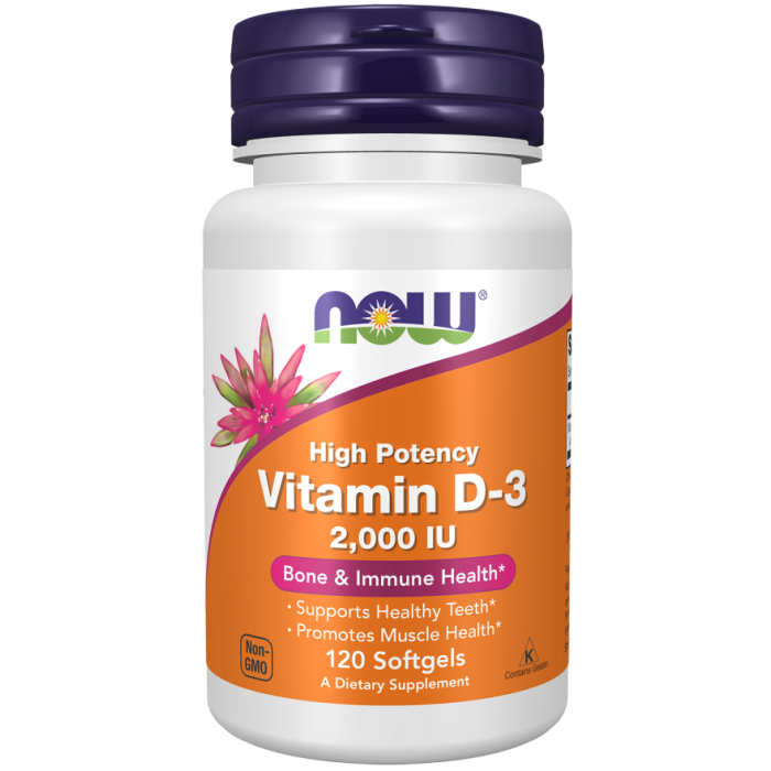 NOW Foods Vitamin D-3 2000 IU - 120 Softgels