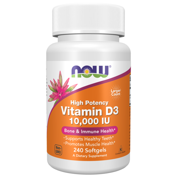 NOW Foods Vitamin D3 10,000 IU - 240 Softgels