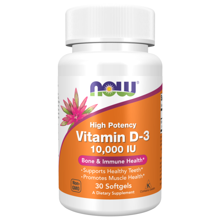 NOW Foods Vitamin D-3 10,000 IU - 30 Softgels