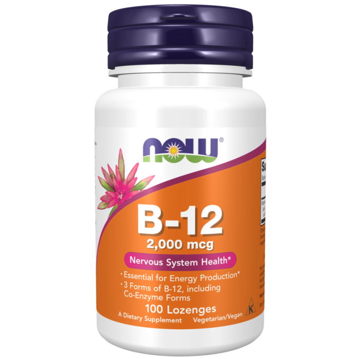 NOW Foods Vitamin B-12 2,000 mcg - 100 Lozenges