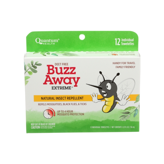 Quantum Buzz Away Towelette, 12 Pieces