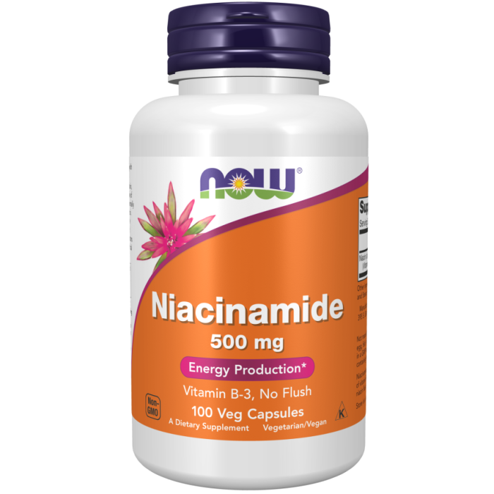 NOW Foods Niacinamide (B-3) 500 mg - 100 Veg Capsules