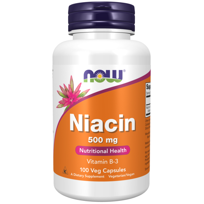 NOW Foods Niacin 500 mg - 100 Veg Capsules