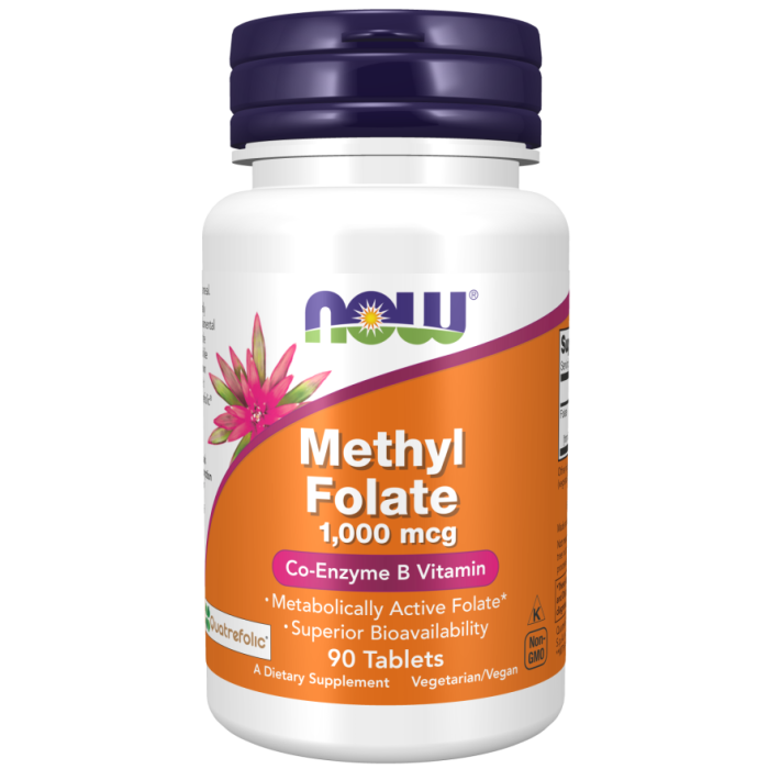 NOW Foods Methyl Folate 1,000 mcg - 90 Tablets