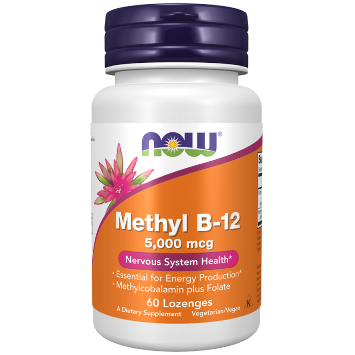 NOW Foods Methyl B-12 5,000 mcg - 60 Lozenges