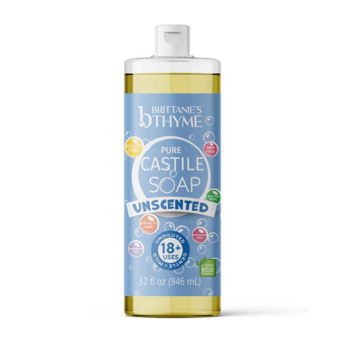 Brittanie's Thyme Pure Castile Hand and Body Soap Unscented - Front view