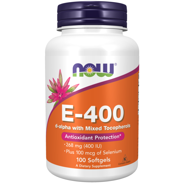 NOW Foods Vitamin E-400 - 100 Softgels