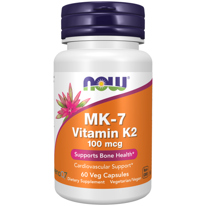 NOW Foods MK-7 Vitamin K2 100 mcg - 60 Veg Capsules