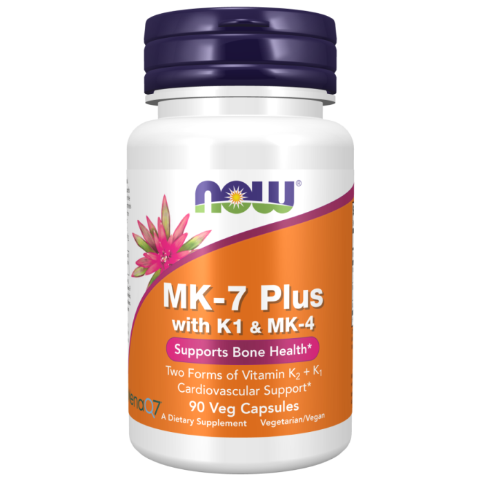 NOW Foods MK-7 Plus with K1 & MK-4 - 90 Veg Capsules