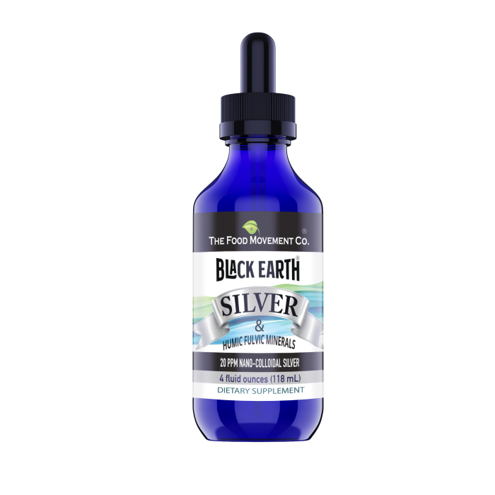 The Food Movement Black Earth Silver 20PPM, 4 oz. 