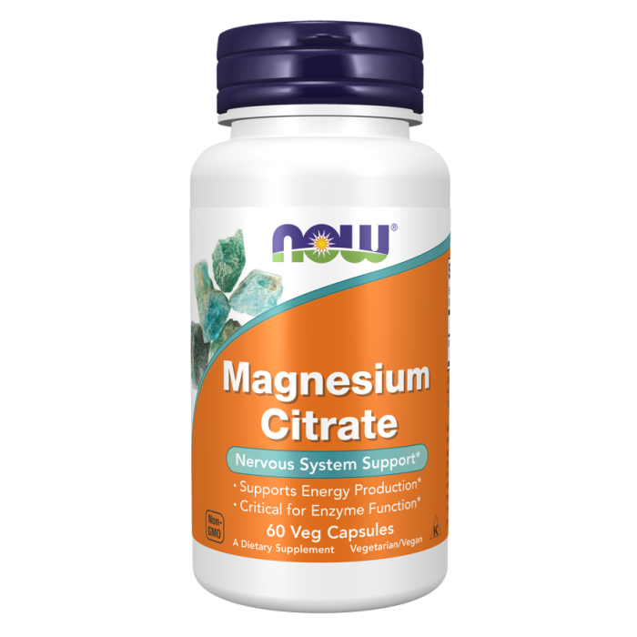 NOW Foods Magnesium Citrate - 60 Veg Capsules