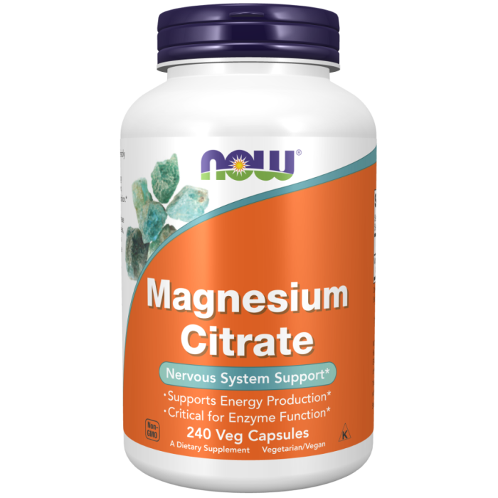 NOW Foods Magnesium Citrate - 240 Veg Capsules