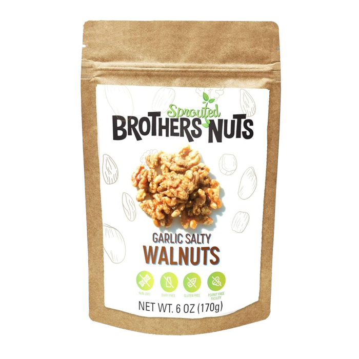 Brothers Nuts Garlic Salty Walnuts - Front view