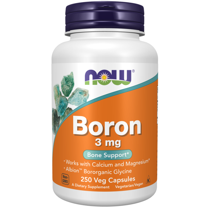 NOW Foods Boron 3 mg - 250 Veg Capsules