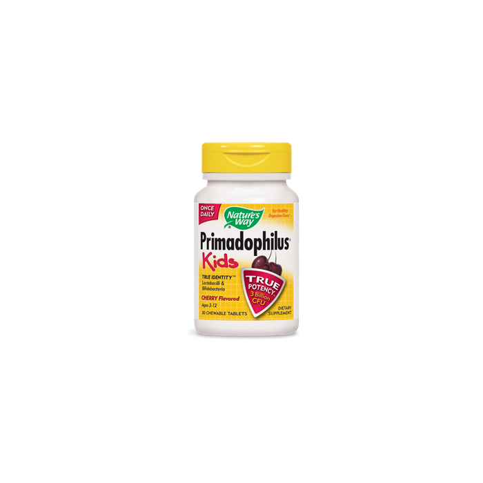 Nature's Way Cherry Primadophilus for Kids, Age 2-12, 30 Chewable Tablets