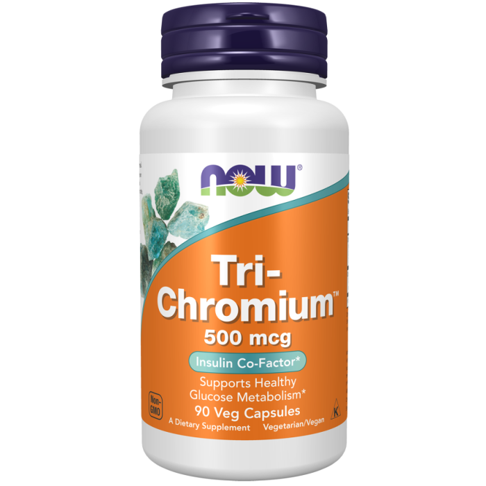 NOW Foods Tri-Chromium™ 500 mcg with Cinnamon - 90 Veg Capsules