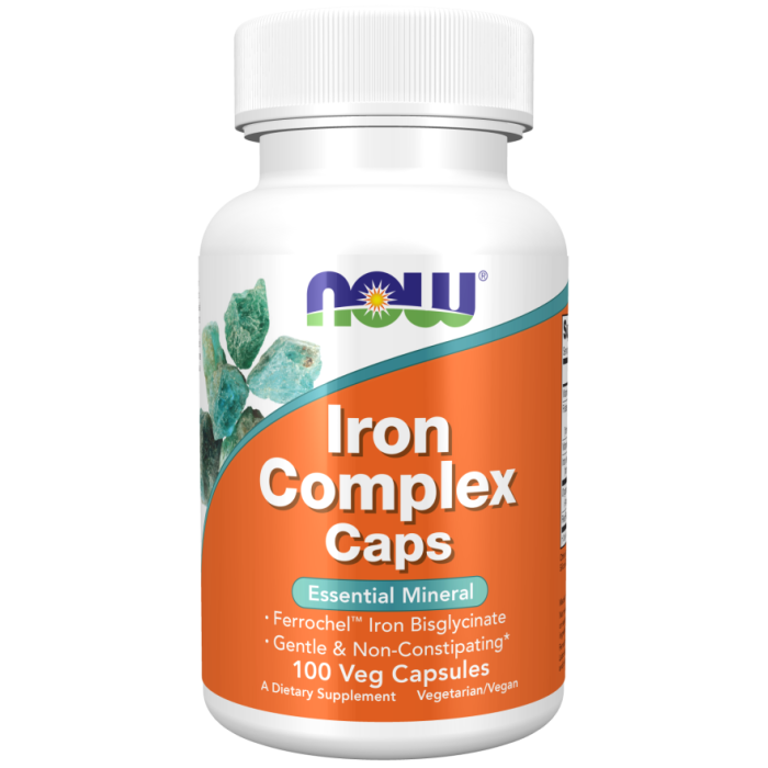 NOW Foods Iron Complex Caps - 100 Veg Capsules