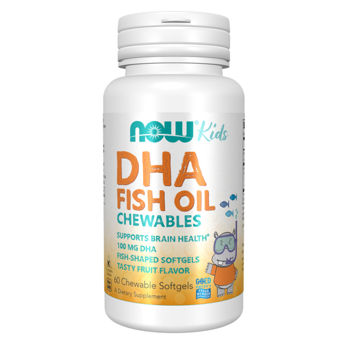 NOW Foods DHA Kids Fish Oil Chewable - 60 Chewable Softgels