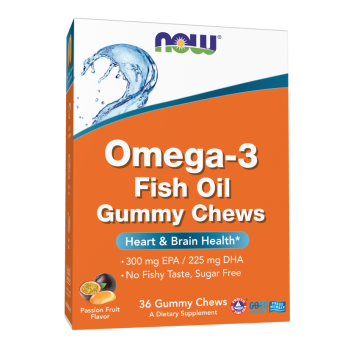 NOW Foods Omega-3 Fish Oil - 36 Gummy Chews