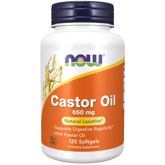 NOW Foods Castor Oil 650 mg - 120 Softgels