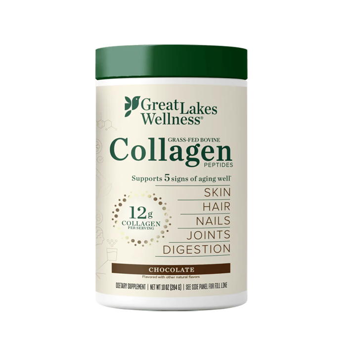 Great Lakes Wellness Collagen Peptides Chocolate - Front view
