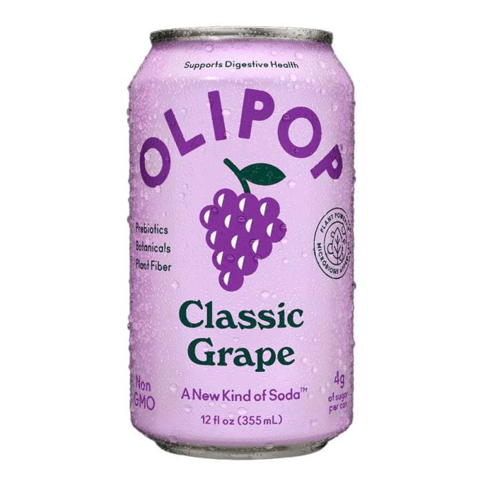 Olipop Classic Grape Prebiotic Soda - Front view