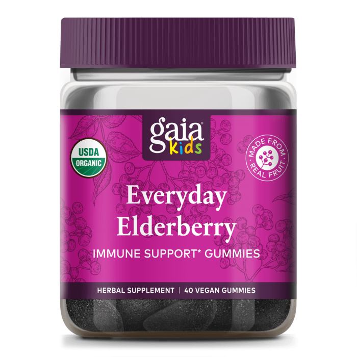 GaiaKids Everyday Elderberry Gummies, 40 Gummies