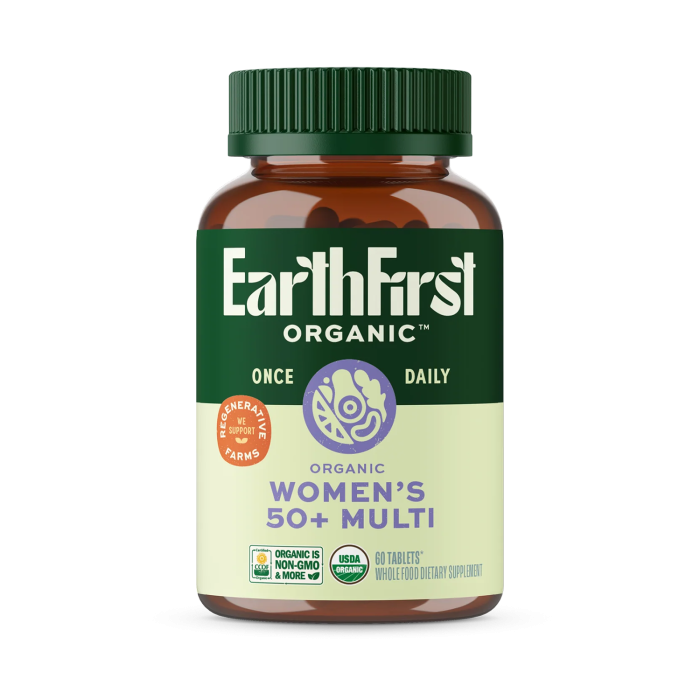 EarthFirst Organic Women's 50+ Multi Once Daily - Front view