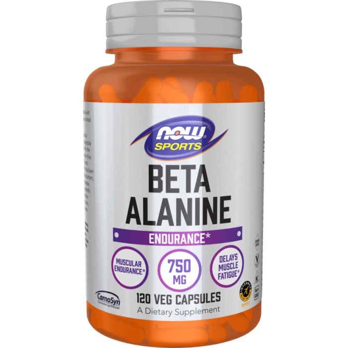 NOW Foods Beta-Alanine 750 mg - 120 Veg Capsules