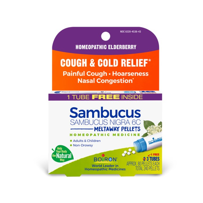 Boiron Sambucus Nigra 6C Cough & Cold Relief, Bonus Pack