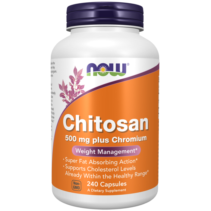 NOW Foods Chitosan 500 mg plus Chromium - 240 Veg Capsules