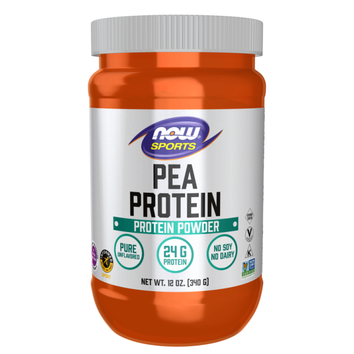 NOW Foods Pea Protein, Pure Unflavored Powder - 12 oz.