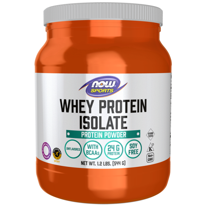 NOW Foods Whey Protein Isolate, Unflavored Powder - 1.2 lb.